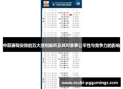 中超赛程安排的五大原则解析及其对赛事公平性与竞争力的影响