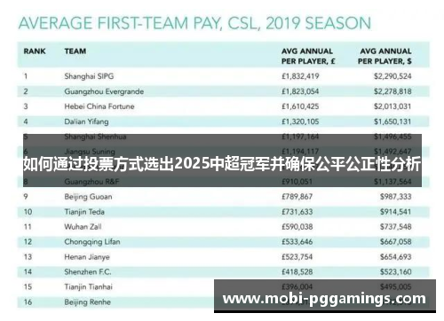 如何通过投票方式选出2025中超冠军并确保公平公正性分析