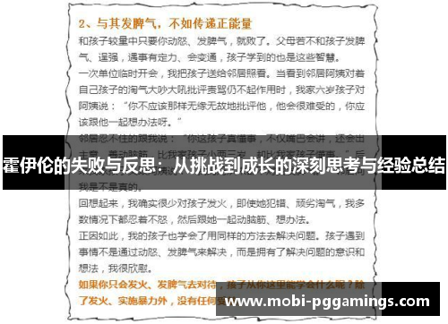 霍伊伦的失败与反思：从挑战到成长的深刻思考与经验总结